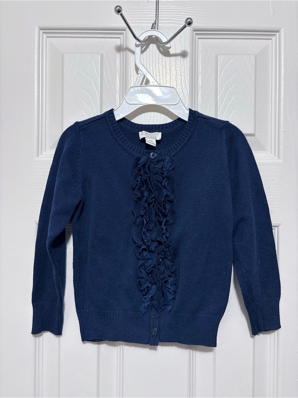 Pre-owned Children’s Place Navy Blue Ruffle Cardigan  for girls/Size: 4T
